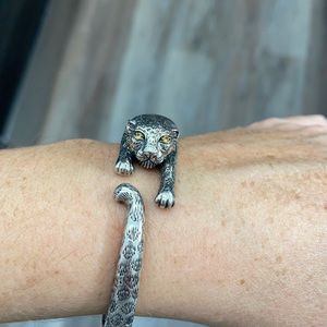 JAI Sterling Silver Leopard Bracelet w/ Citrine